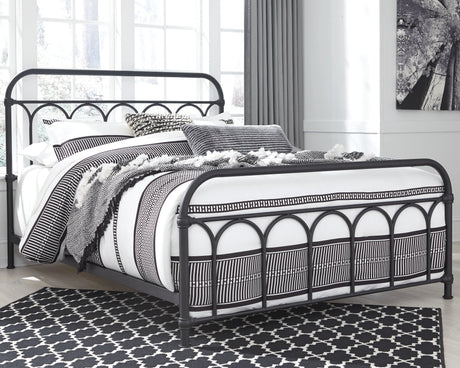 Nashburg Black Queen Metal Platform Bed from Ashley Furniture - Luna Furniture