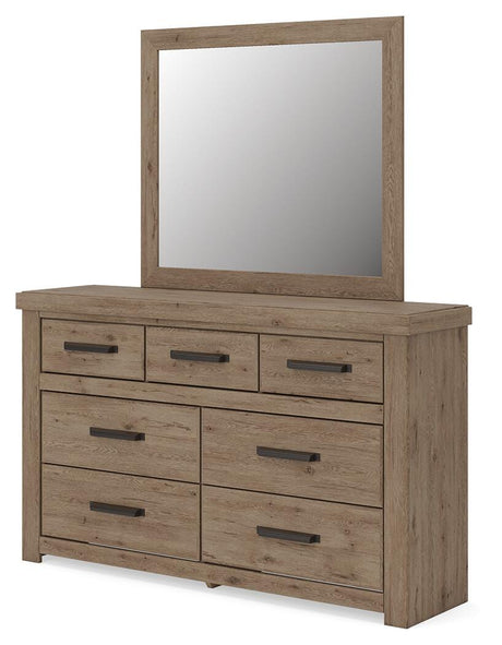 Oliandon Queen Panel Bed, Dresser and Mirror from Ashley Furniture - Luna Furniture
