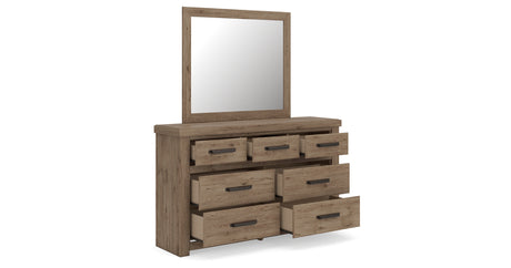 Oliandon Queen Panel Bed, Dresser and Mirror from Ashley Furniture - Luna Furniture