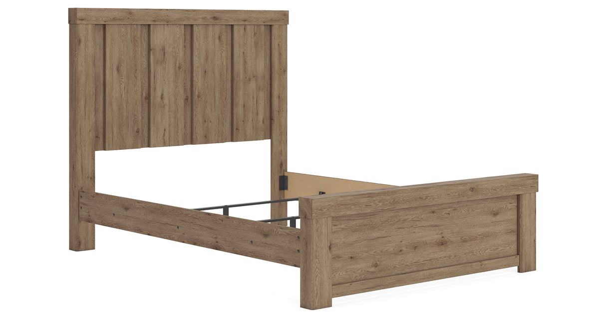 Oliandon Light Brown Queen Panel Bed from Ashley Furniture - Luna Furniture