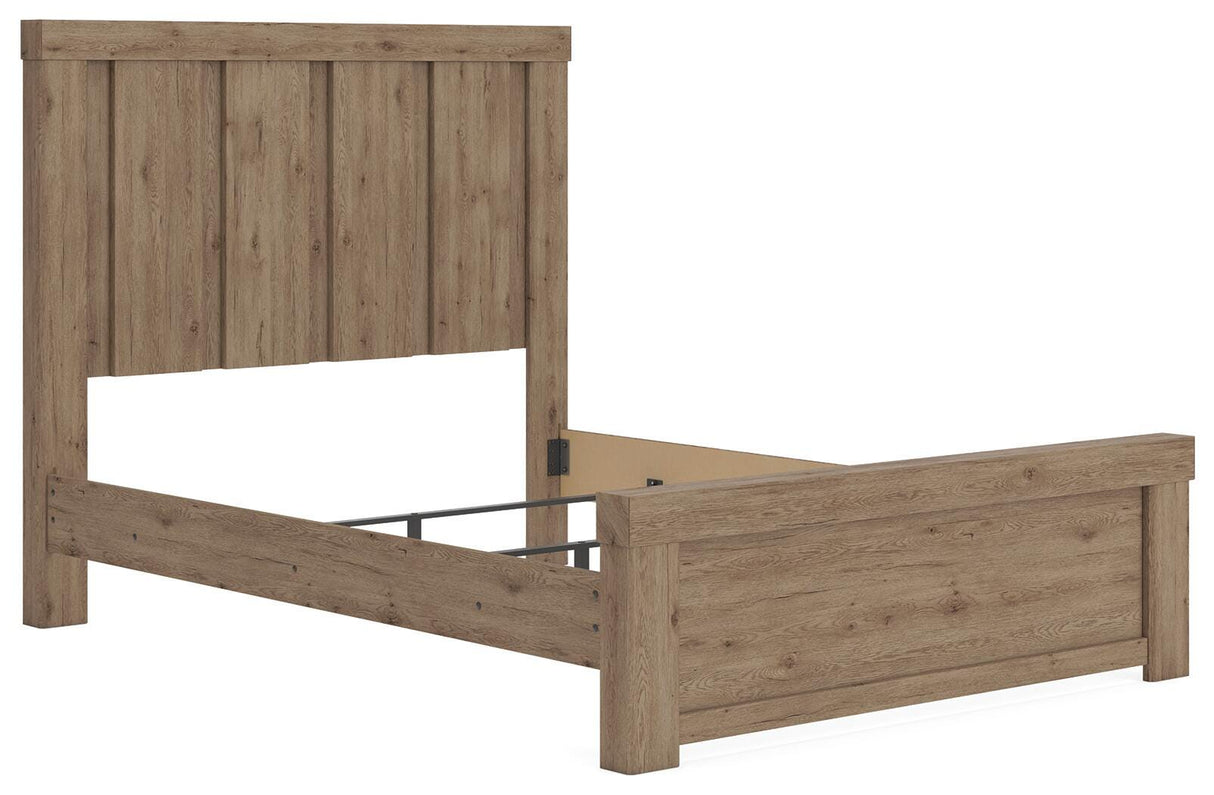 Oliandon Light Brown Queen Panel Bed from Ashley Furniture - Luna Furniture