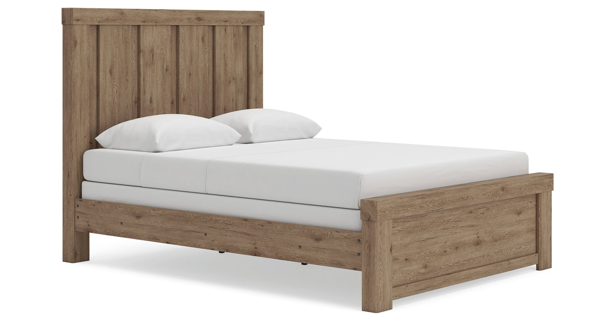 Oliandon Light Brown Queen Panel Bed from Ashley Furniture - Luna Furniture