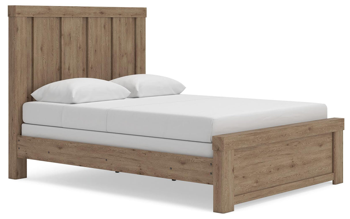 Oliandon Light Brown Queen Panel Bed from Ashley Furniture - Luna Furniture