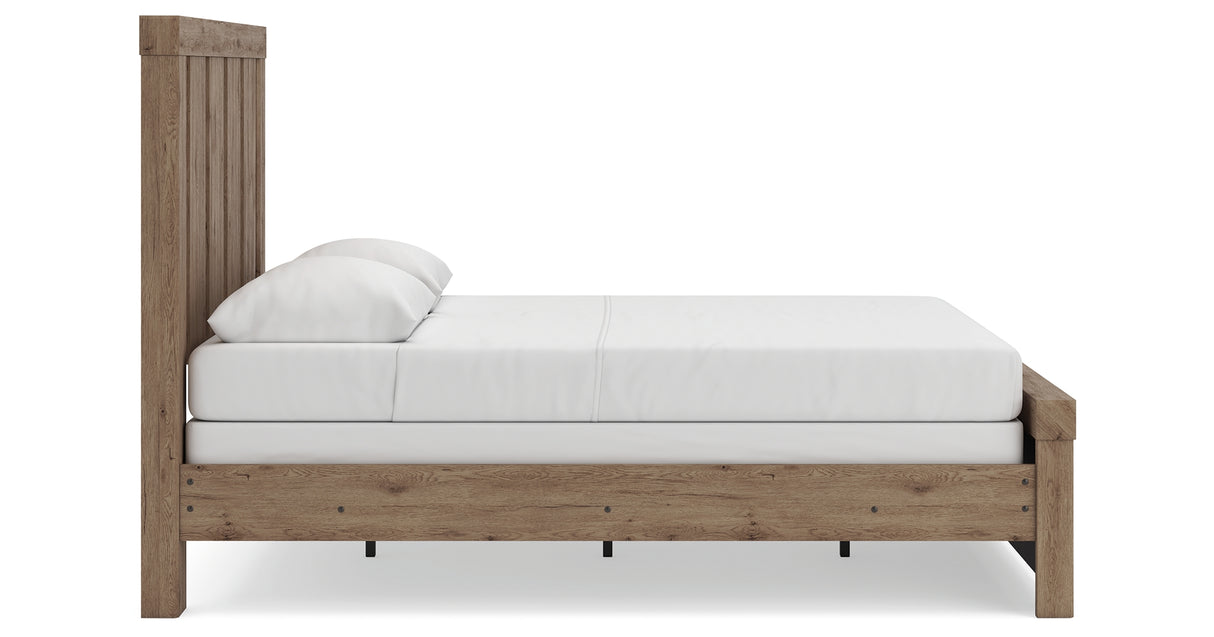Oliandon Light Brown Queen Panel Bed from Ashley Furniture - Luna Furniture