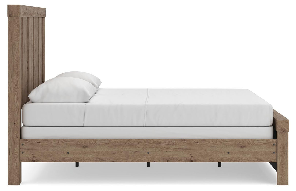 Oliandon Light Brown Queen Panel Bed from Ashley Furniture - Luna Furniture