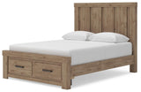 Oliandon Light Brown Queen Panel Storage Bed from Ashley Furniture - Luna Furniture