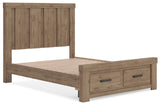 Oliandon Light Brown Queen Panel Storage Bed from Ashley Furniture - Luna Furniture