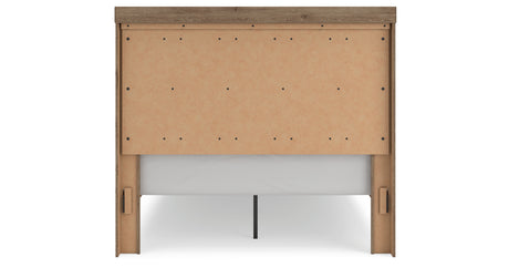 Oliandon Light Brown Queen Panel Storage Bed from Ashley Furniture - Luna Furniture