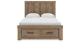 Oliandon Light Brown Queen Panel Storage Bed from Ashley Furniture - Luna Furniture