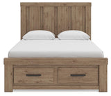 Oliandon Light Brown Queen Panel Storage Bed from Ashley Furniture - Luna Furniture
