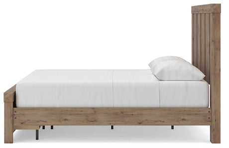 Oliandon Light Brown Queen Panel Storage Bed from Ashley Furniture - Luna Furniture
