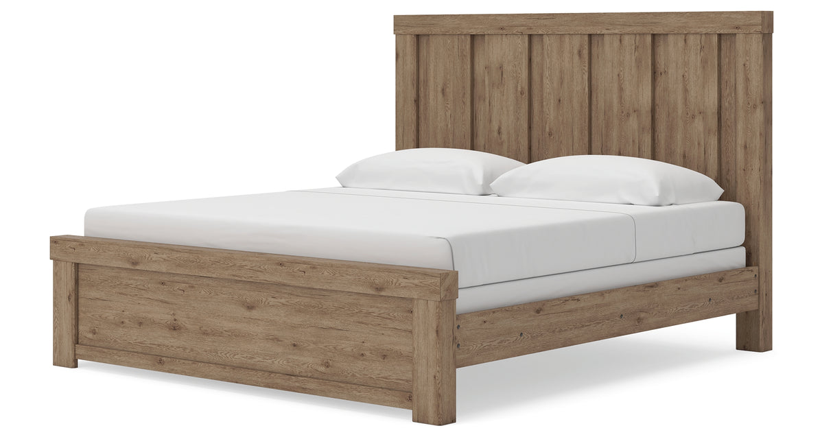 Oliandon Light Brown King Panel Bed from Ashley Furniture - Luna Furniture