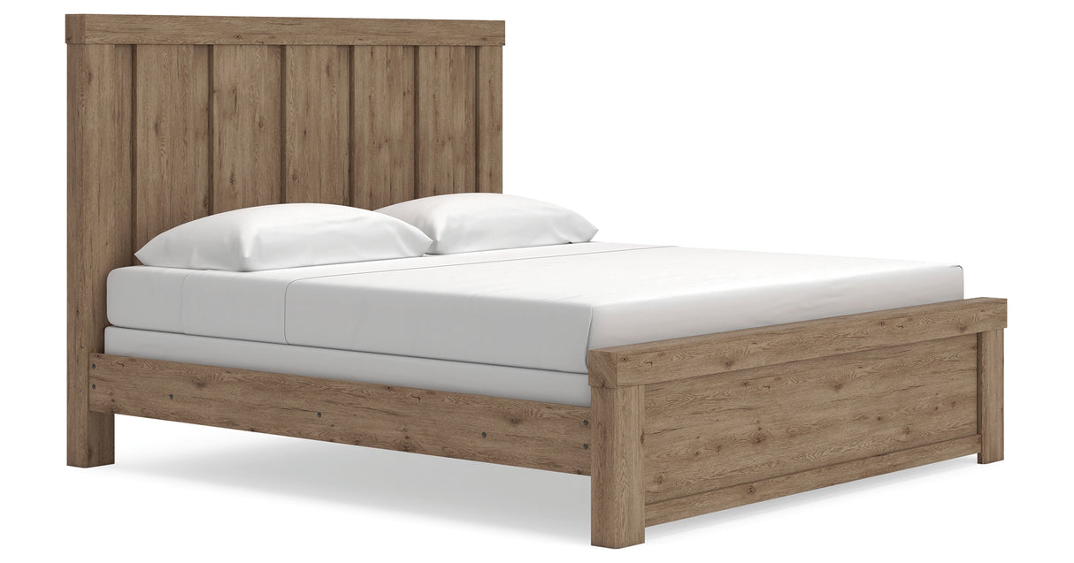 Oliandon Light Brown King Panel Bed from Ashley Furniture - Luna Furniture