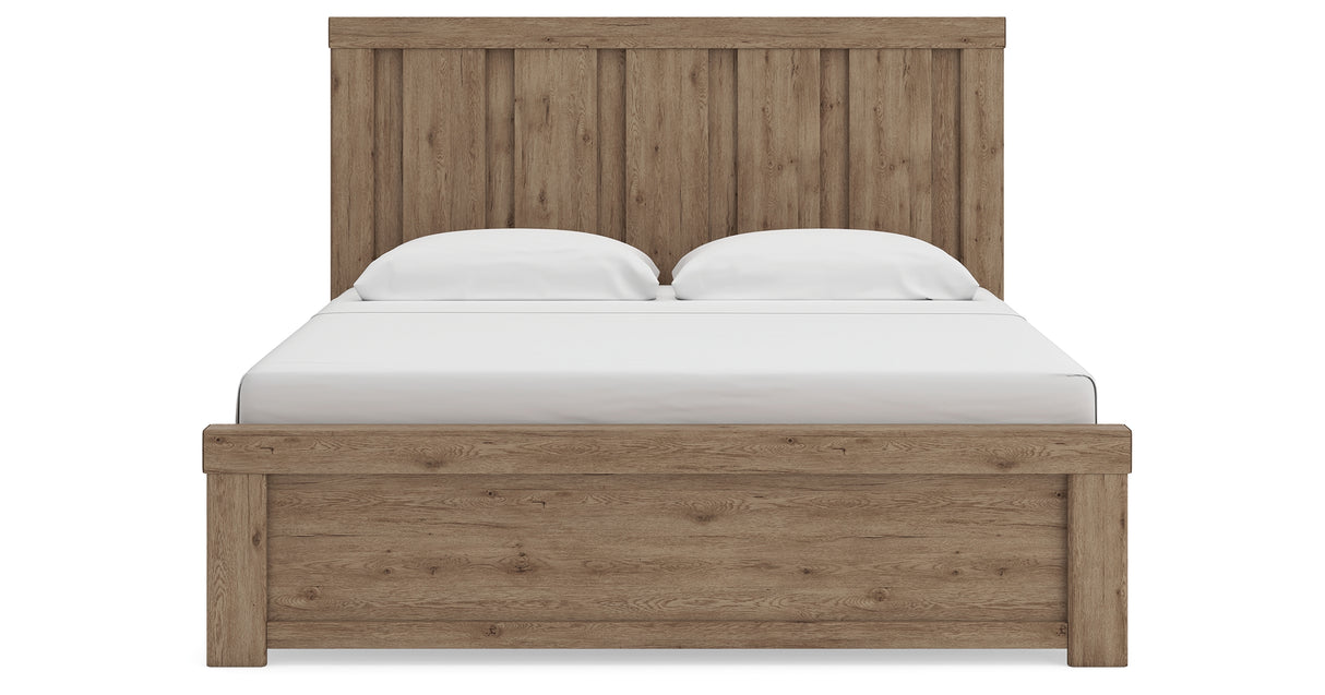Oliandon Light Brown King Panel Bed from Ashley Furniture - Luna Furniture
