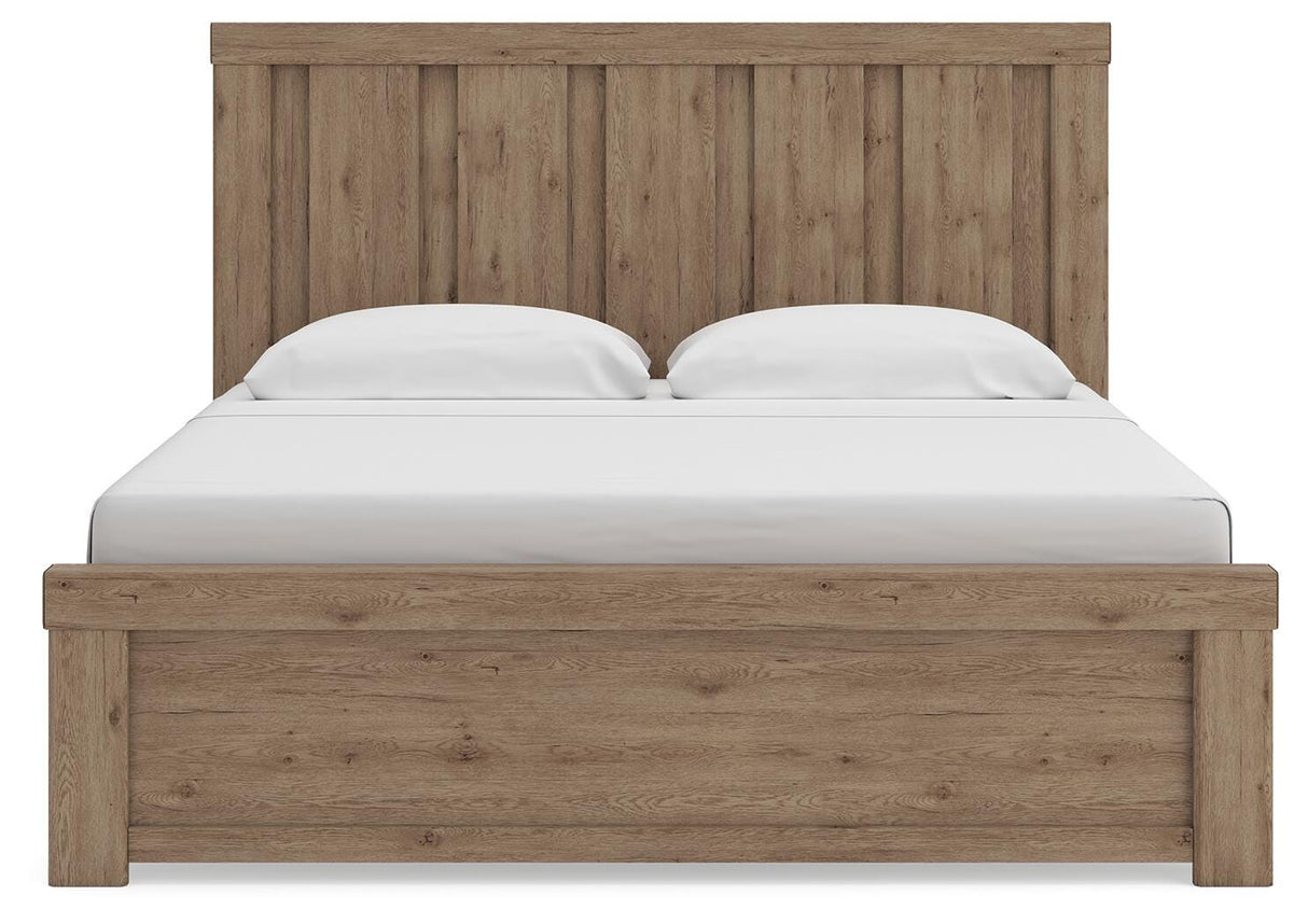 Oliandon Light Brown King Panel Bed from Ashley Furniture - Luna Furniture