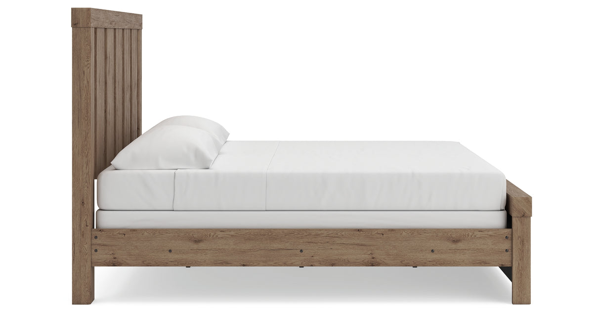 Oliandon Light Brown King Panel Bed from Ashley Furniture - Luna Furniture