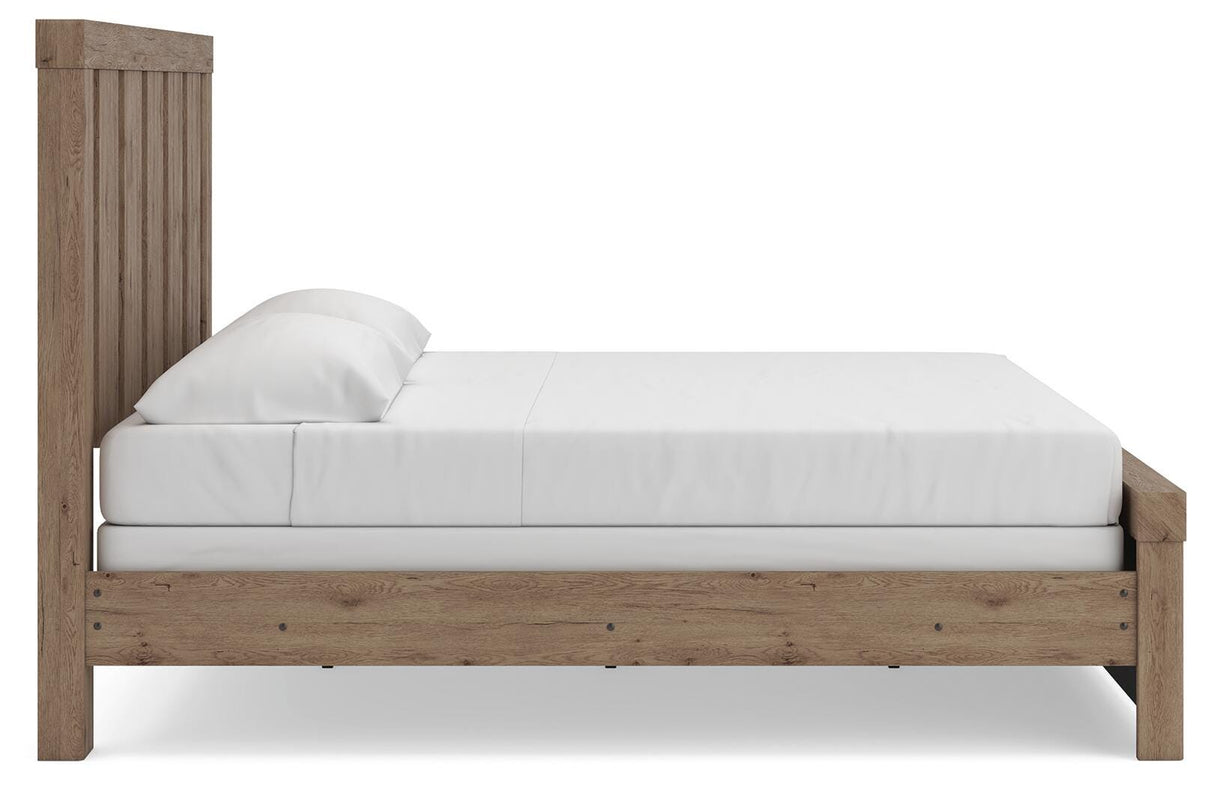 Oliandon Light Brown King Panel Bed from Ashley Furniture - Luna Furniture