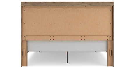 Oliandon Light Brown King Panel Storage Bed from Ashley Furniture - Luna Furniture