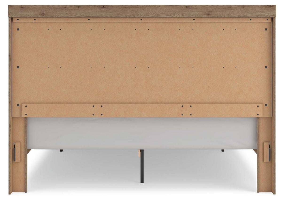 Oliandon Light Brown King Panel Storage Bed, Chest and Nightstand from Ashley - Luna Furniture