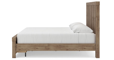 Oliandon Light Brown King Panel Storage Bed from Ashley Furniture - Luna Furniture