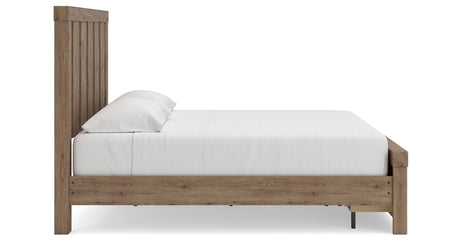 Oliandon Light Brown King Panel Storage Bed from Ashley Furniture - Luna Furniture