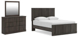 Shaehartin Dark Brown Queen Panel Bed, Dresser and Mirror from Ashley - Luna Furniture