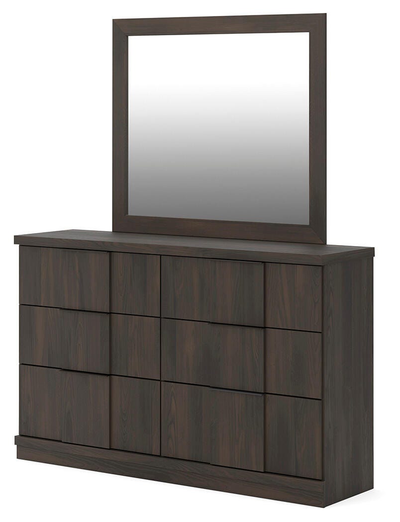 Shaehartin Dark Brown Dresser and Mirror from Ashley - Luna Furniture