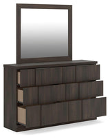 Shaehartin Dark Brown Dresser and Mirror from Ashley - Luna Furniture