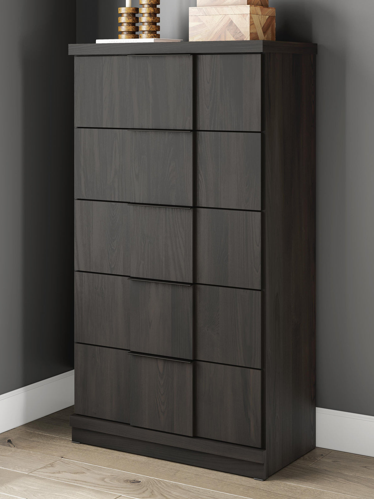 Shaehartin Dark Brown Chest of Drawers from Ashley - Luna Furniture