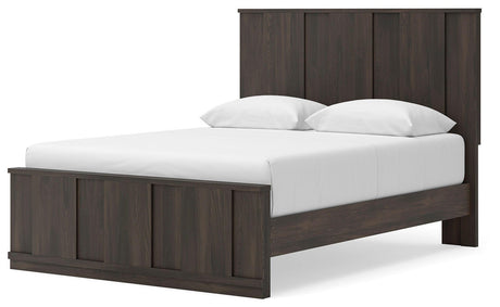 Shaehartin Dark Brown Queen Panel Platform Bed from Ashley - Luna Furniture