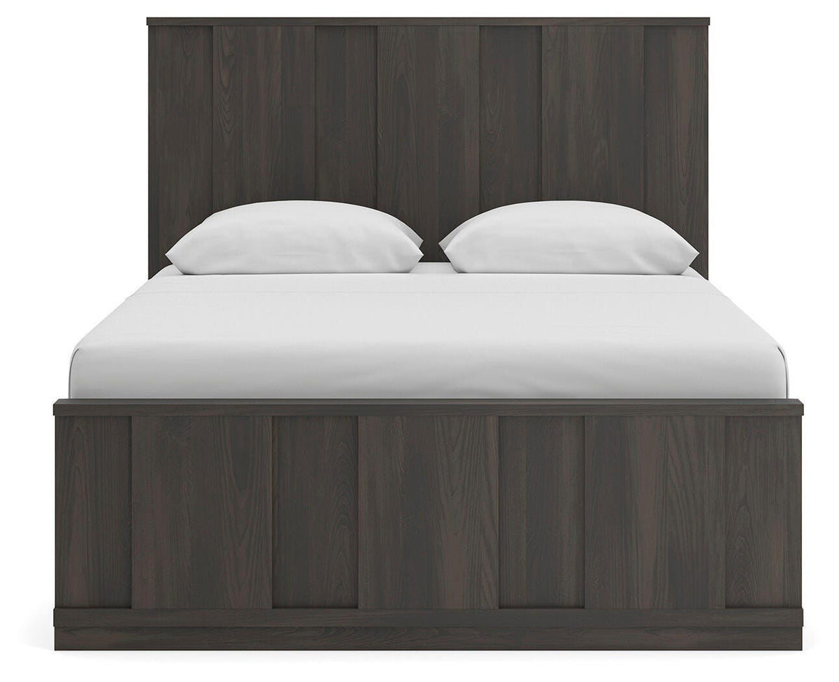 Shaehartin Dark Brown Queen Panel Platform Bed from Ashley - Luna Furniture