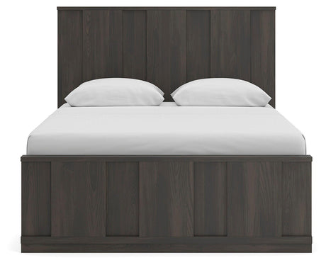 Shaehartin Dark Brown Queen Panel Platform Bed from Ashley - Luna Furniture