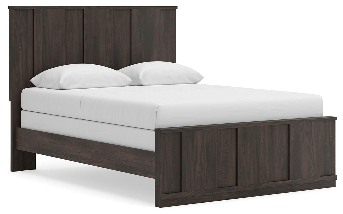 Shaehartin Dark Brown Queen Panel Bed from Ashley - Luna Furniture