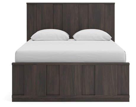 Shaehartin Dark Brown Queen Panel Bed from Ashley - Luna Furniture