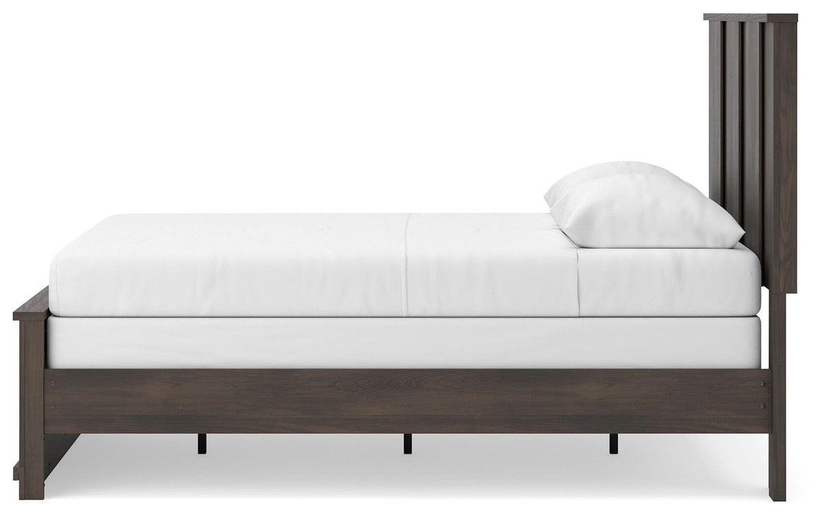 Shaehartin Dark Brown Queen Panel Bed from Ashley - Luna Furniture