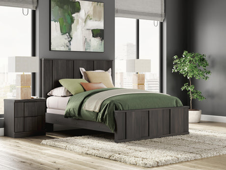 Shaehartin Dark Brown Queen Panel Bed from Ashley - Luna Furniture