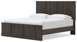 Shaehartin Dark Brown King Panel Platform Bed from Ashley - Luna Furniture
