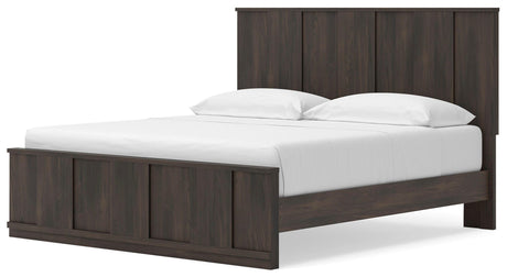 Shaehartin Dark Brown King Panel Platform Bed from Ashley - Luna Furniture