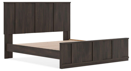 Shaehartin Dark Brown King Panel Platform Bed from Ashley - Luna Furniture