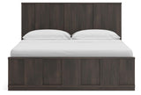 Shaehartin Dark Brown King Panel Platform Bed from Ashley - Luna Furniture