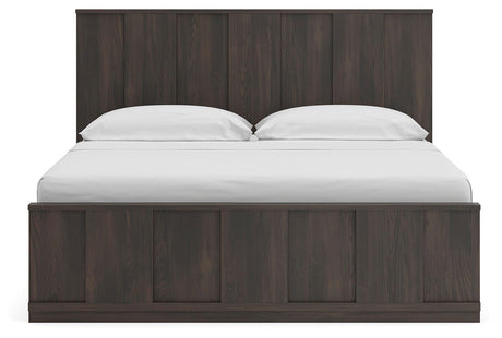 Shaehartin Dark Brown King Panel Platform Bed from Ashley - Luna Furniture