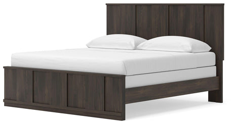Shaehartin Dark Brown King Panel Bed from Ashley - Luna Furniture