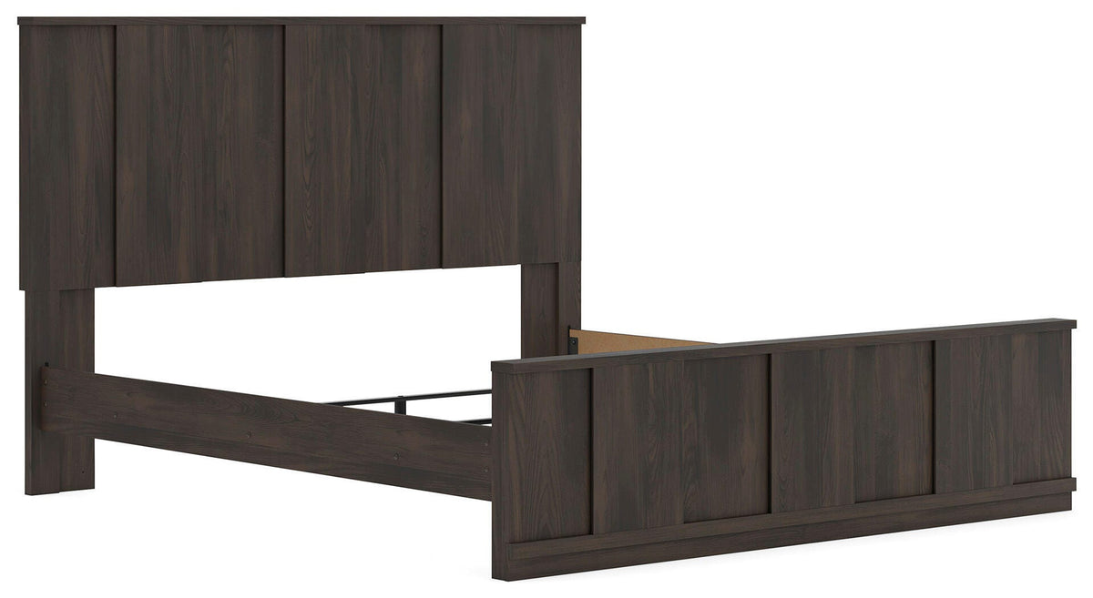 Shaehartin Dark Brown King Panel Bed from Ashley - Luna Furniture