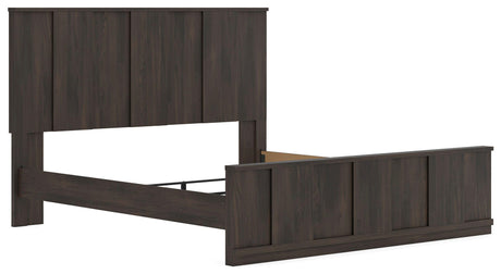 Shaehartin Dark Brown King Panel Bed from Ashley - Luna Furniture