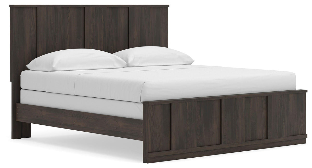 Shaehartin Dark Brown King Panel Bed from Ashley - Luna Furniture