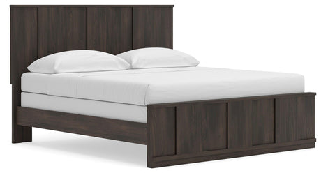 Shaehartin Dark Brown King Panel Bed from Ashley - Luna Furniture