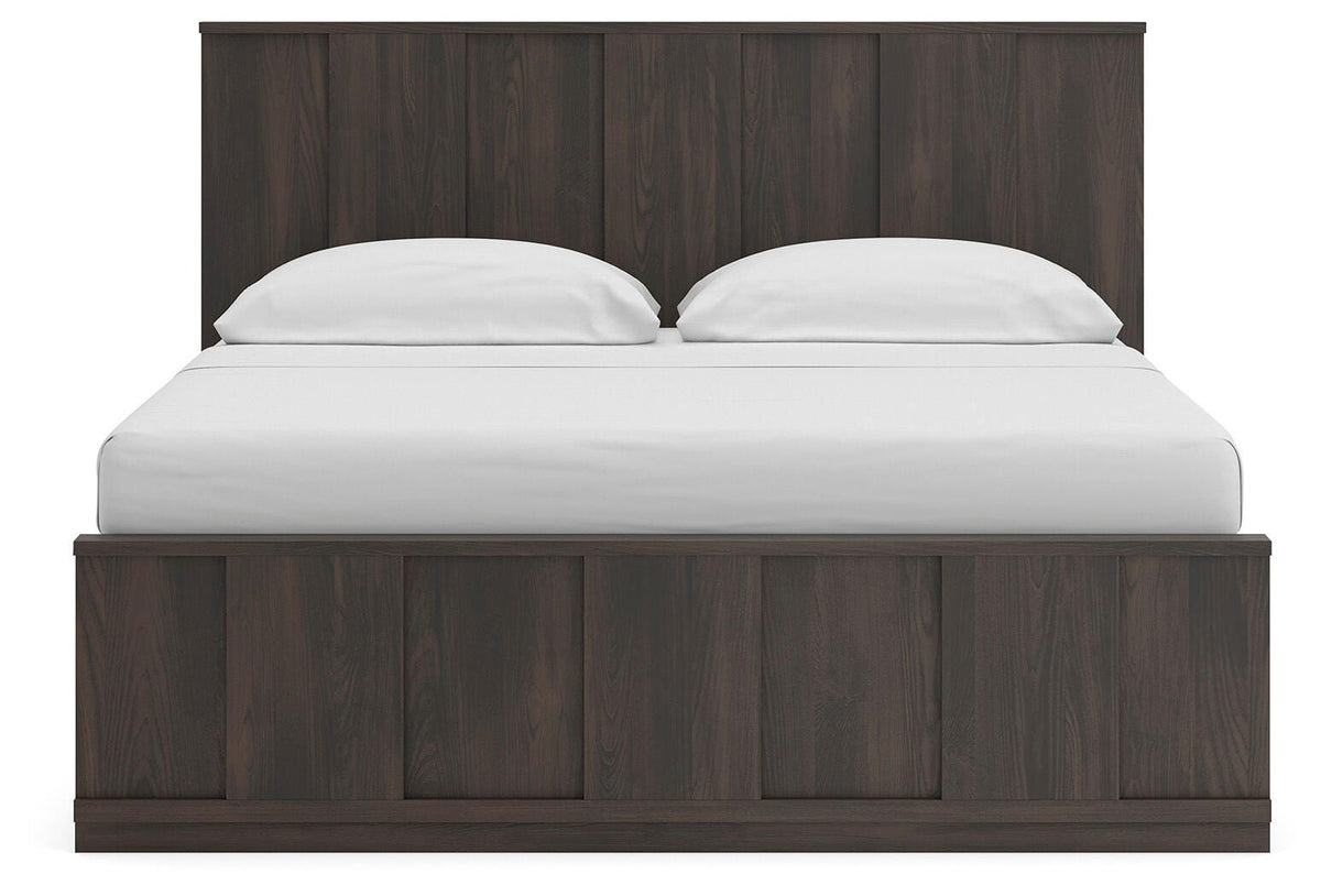 Shaehartin Dark Brown King Panel Bed from Ashley - Luna Furniture