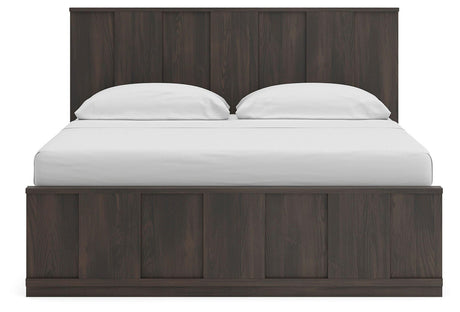 Shaehartin Dark Brown King Panel Bed from Ashley - Luna Furniture