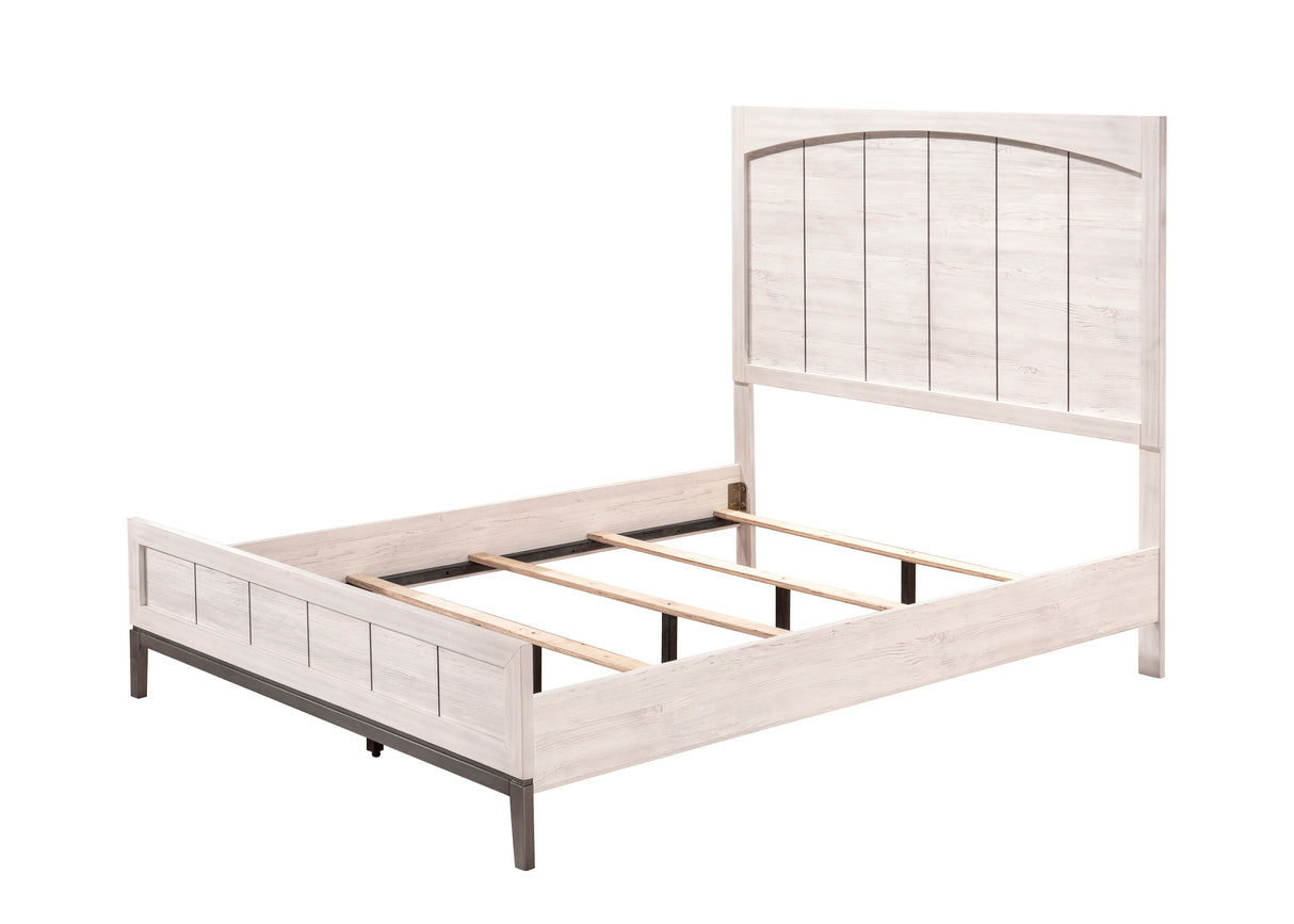 Veda Chalk King Panel Bed from Crown Mark - Luna Furniture