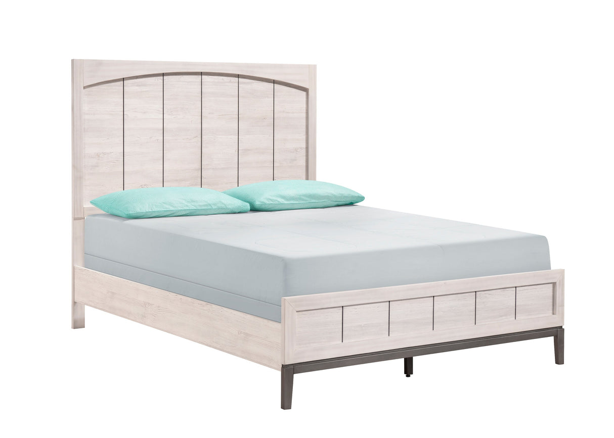 Veda Chalk King Panel Bed from Crown Mark - Luna Furniture
